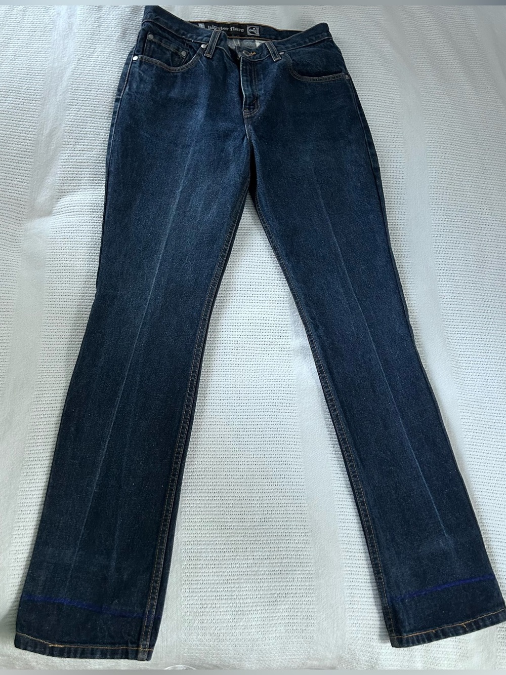 Vintage Levi’s SilverTab Hipster Flare Jeans 9 JR M 1998 Blue Dark Wash